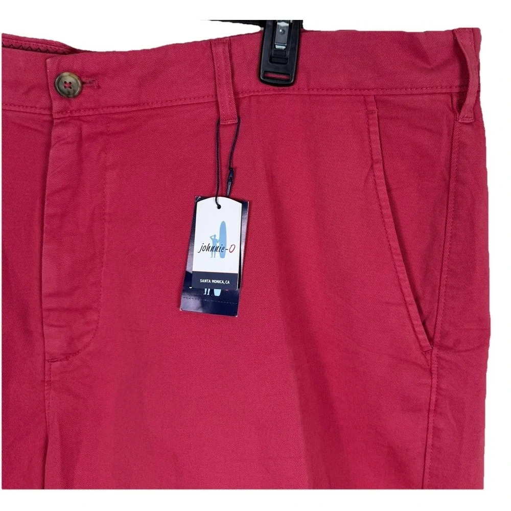 Johnnie-O Men's Neal Stretch Chino Shorts 44 Malibu Red Twill‎ Casual NWT